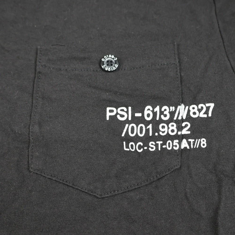 Military Unit-9 Shirt Kids XL‎ Black Henley Pocket Graphic Tee Cotton Casual